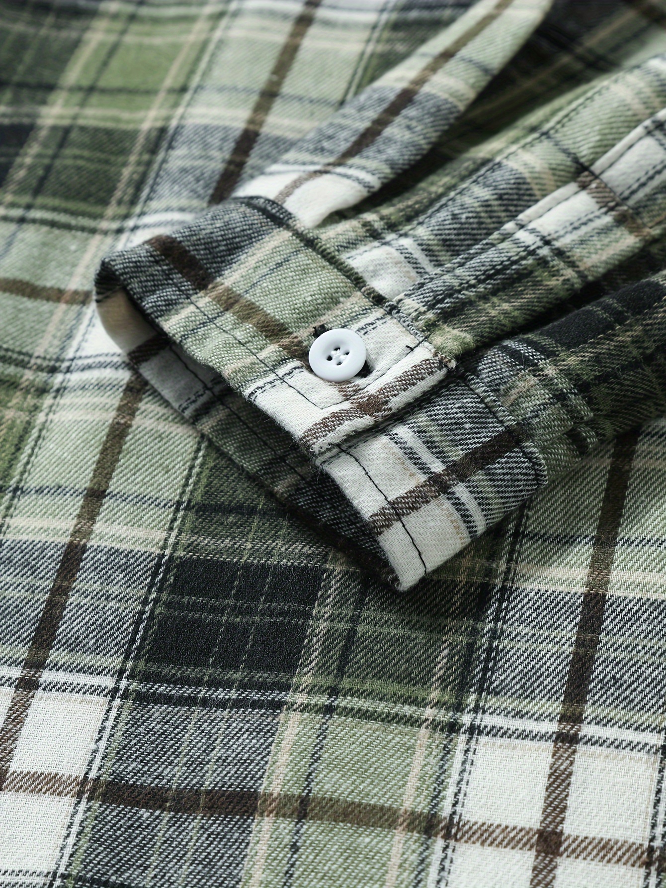 1pc mens plus size casual button down long sleeve shirt with pocket polyester twill weave regular fit spring autumn fashion details 2