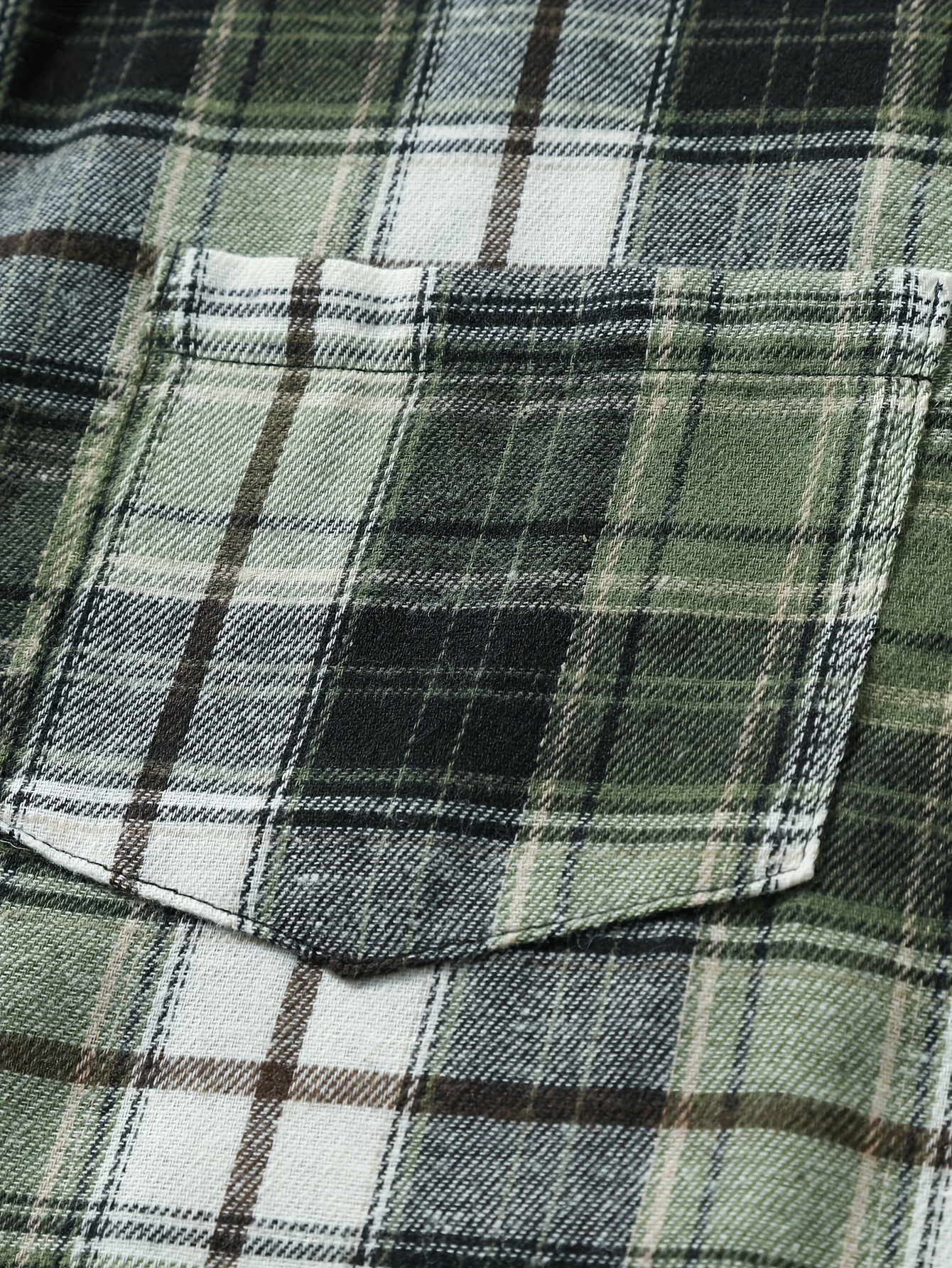 1pc mens plus size casual button down long sleeve shirt with pocket polyester twill weave regular fit spring autumn fashion details 3