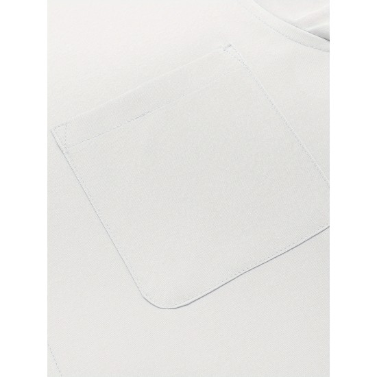 Men'S Plus Size Dress Shirts, Polyester Blend, Casual Work Style, Lapel Collar, Slight Stretch, Solid Color, Button-Down, Regular Fit, Woven, for All Seasons